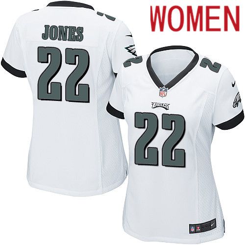 Women Philadelphia Eagles #22 Sidney Jones Nike White Game NFL Jersey->women nfl jersey->Women Jersey